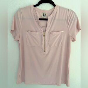 Anne Klein pink zippered top